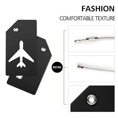 2PCS Silicone Luggage Tag with Name ID Card to Quickly Spot Suitcase Black — view 2