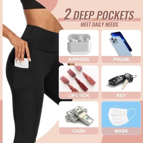 CAMPSNAIL Leggings for Women UK with Pockets High Waisted Trousers for Yoga — view 4