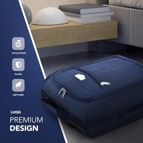 LUGG Cabin Size Lightweight Luggage - Durable 600D Polyester Snowflake Push Up Trolley - Solid Wheels - Easyjet, Ryanair, British Airways - Airway Locker (55x40x20cm) — view 3