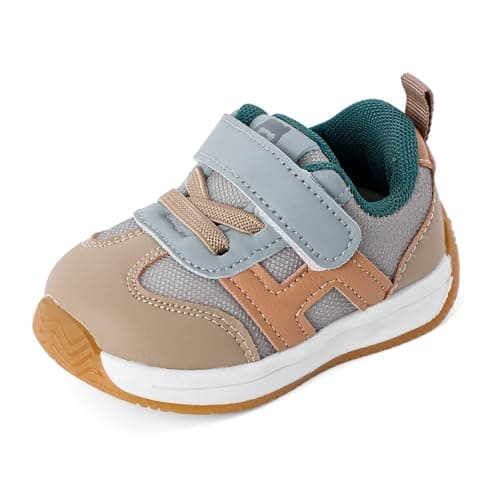 1-3 Years Baby Trainers Boys Girls First Walking Shoes Toddler Shoes Breathable Flexible Grey-B 5.5 UK Child