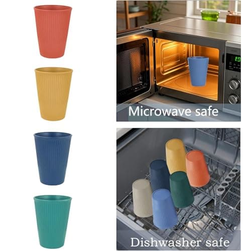 Otcboimo 12 Pack Reusable Plastic Cups, 350ml Unbreakable Drinking Tumbler — view 6