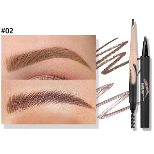 Eyebrow Pencil And Pen Set, Angled And Multi-Pronged Tips, Dark Brown — view 2