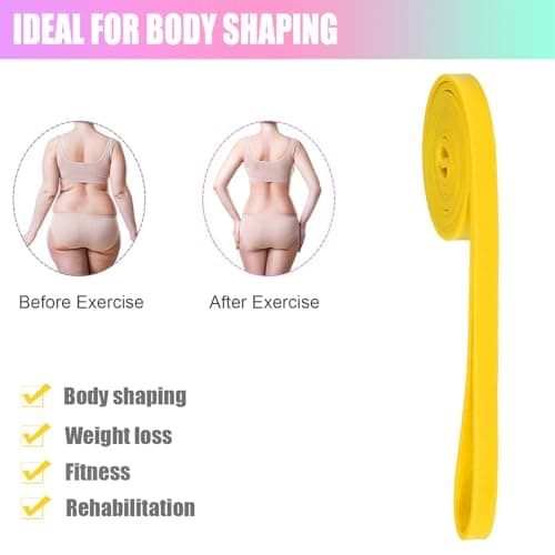 Resistance Bands, Pull Up Bands Different Levels 5-15lbs Exercise Band for Men Women, Gym Workout, Yoga, Powerlifting, Strength Training, Calisthenics (Yellow 5-15 LBS) — view 5