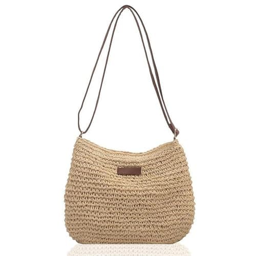 Yunzhou1230 Straw Bag for Women, Summer Straws Beach Bag with Zip & Adjustable Strap, Bohemian Weave Holiday Handbag, Straw Crossbody Bag for Travel, Crochet Handbags for Summer Holidays — view 4