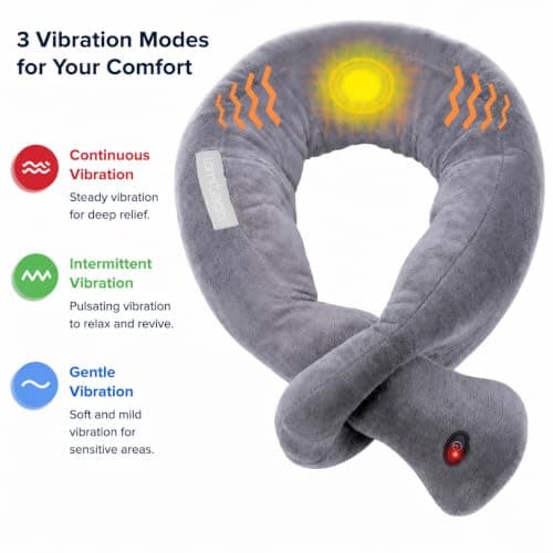 lomitech Travel Pillow with 3 Vibration Modes,Airplane Neck Massage Pillow — view 3