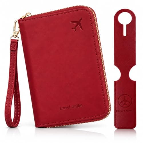 Passport Holder RFID Travel Wallet with Luggage Tag Set for Women & Men
