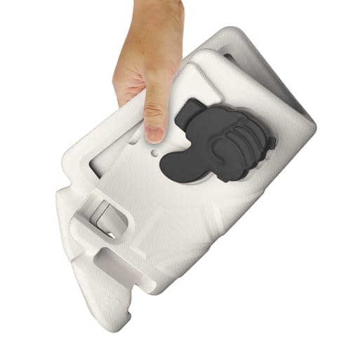 Ejoyous Protective Case EVA Shockproof Tablet Case with 90 Degree Rotatable Grip Stand for Mini 1 2 3 4 5 7.9 Inch for Kids Students Travel Learning (Cream White) — view 4