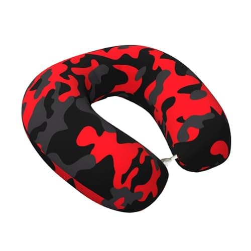 ZhRiYan Red Camo Memory Foam Travel Pillow - U-Shaped Neck Support, Perfect for Cars, Home Office, and Leisure Activities. — view 2