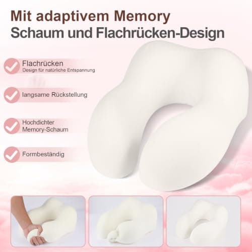 Nexellent Neck Pillow for Airplane, Travel Pillow, Memory Foam neck pillow for travel – Complete Set with Sleep Mask, Earplugs, and Carrying Bag. — view 3