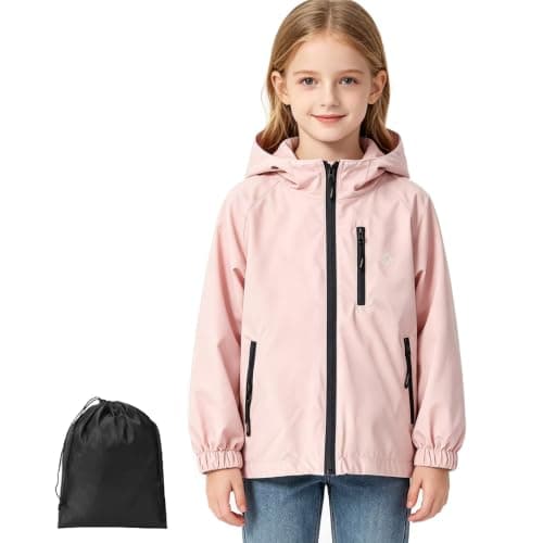 Kioeok Boys Girls Waterproof Jacket Lightweight Kids Rain Coats