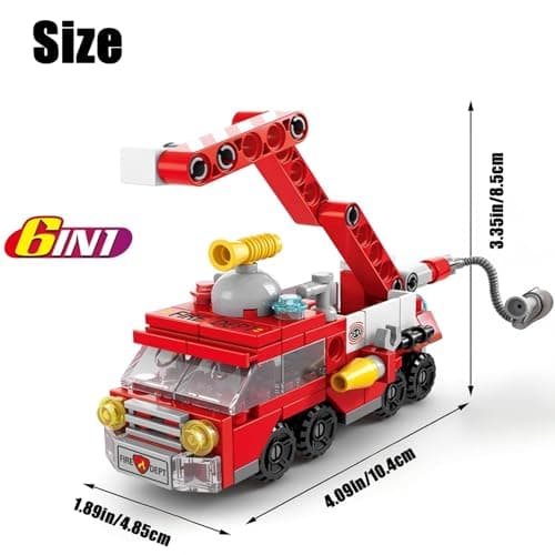 Vilbocr Emergency Vehicles Age 4+ Toy Set Boy Building Block Model Kit Rescue Truck Toy Stacking Toy Fire Rescue Construction Truck Toy Building Kit Toys — view 3