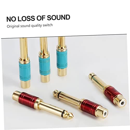 LAPYAPPE 6pcs Female Jack to Audio Adapter Plug for Guitar Mixer Jumbo Plug Connector Adapter for Stereo Equipment Male Connector Random Color — view 3