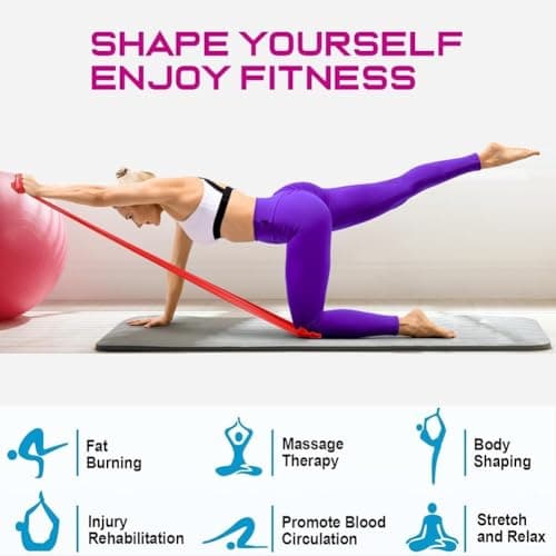 Resistance Bands Set [Set of 3] 1.5M/4.9ft Skin-Friendly Exercise Bands with 3 Resistance Levels,Workout Bands Set for Women Men,Ideal for Yoga,Gym,Fitness (MULTI-COLOR)) ((SET OF 3 (MULTI-COLOR)) — view 3
