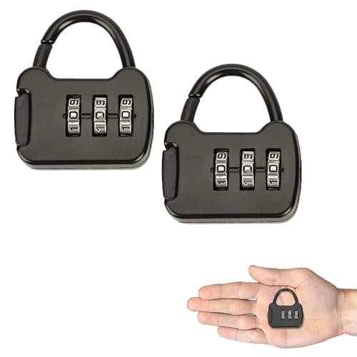 2 Zinc Alloy Suitcase Padlock Set, 3-Digit Combination Locks for Travel