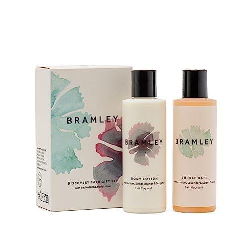 Bramley Discovery Bath Set, 2x100ml, Contains 100ml Bubble Bath and 100ml Body Lotion, Natural Fragrance with Essential Oils, Sustainable Gift Set