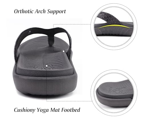 KuaiLu Flip Flops For Women Arch Support Yoga Mat Cushioned Thong Sandals — view 4