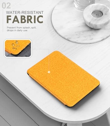 MoKo Case for 6" Amazon Kindle Basic 11th Gen 2024/2022, Denim Orange — view 3