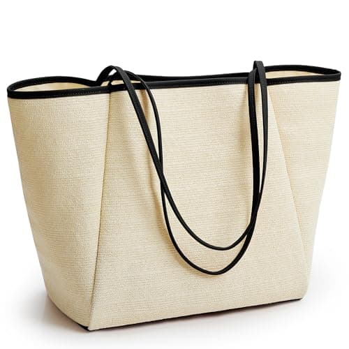 KALIDI Women Straw Tote Bag Summer Beach Woven Shoulder Handbag Extra Large