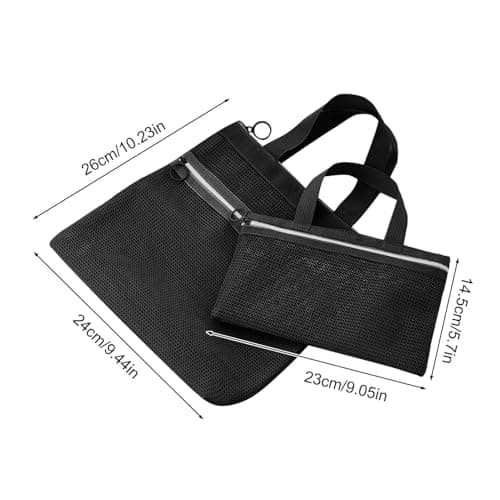 Gauze Bags | 2 Piece Set with Zipper Organizer for Toiletries,Mesh Shower Bag | For Fitness Camping Student Room University Room Cruise Shampoo Sunscreen and Makeup and, Black, verwijzen naar de — view 5
