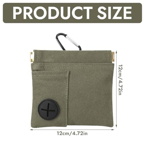 Jdbefuy 2 Pcs Dog Treat Pouch, Portable Puppy Training Bag with Auto-Closing Magnetic Buckle, Hands-Free Pet Reward Snack Pouch with Carabiner for Walking & Outdoor Travel (Green+Grey) — view 2