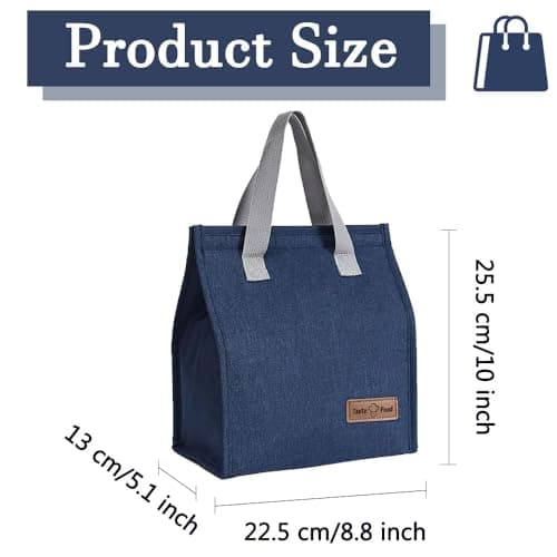 HZYUEKUN Lunch Bags for Women Men, Reusable Insulated Leak-Proof Thermal Cooler Tote Box, Cool Bags Portable Waterproof Container for Kids Girls Boys Adults Work School Travel Picnic(Dark Blue) — view 2