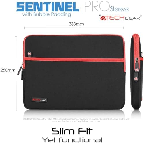 TECHGEAR Tablet Sleeve for Apple iPad Pro 13" (M4) 2024, iPad Air 13" (M3/M2), iPad Pro 12.9" [Also fits Magic Keyboard] Slim Neoprene Zipped Protective Sleeve Case Cover Anti-Shock Bubble Interior — view 6