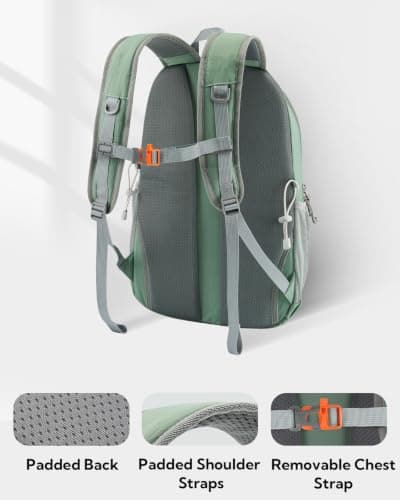 Waterfly 20L Hiking Backpack with Chest Strap, Small Rucksack for Men Women — view 6
