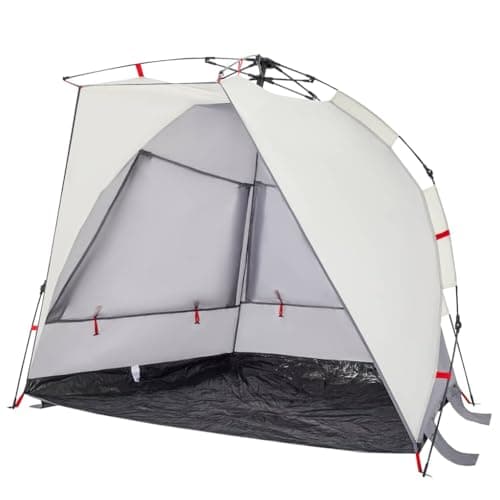 YunCangg Beach Tent 2 Person Grey 190T Polyester Waterproof with Quick Release System, Lightweight Camping Tent for Outdoor, Beach, Festival, Windproof, Foldable, with Carry Bag and Pegs — view 5