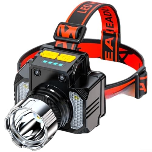 Rechargeable Head for torch with Motion Sensor - LED Headlamp Waterproof IPX4 for Running Camping Fishing Hiking Cycling Dog Walking Adults Kids Lightweight Adjustable Focus 60° Tilt USB C Charging
