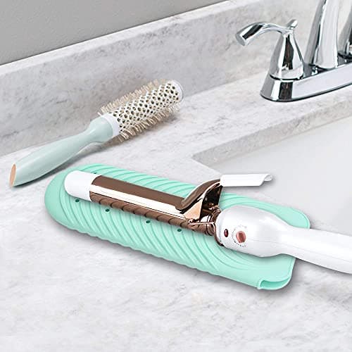 Heat Resistant Mat for Hair Tools, Silicone Heat Mat & Holder for Curling Iron, Professional Portable Travel Flat Iron Mat Pad Pouch Case Cover for Countertop — view 6