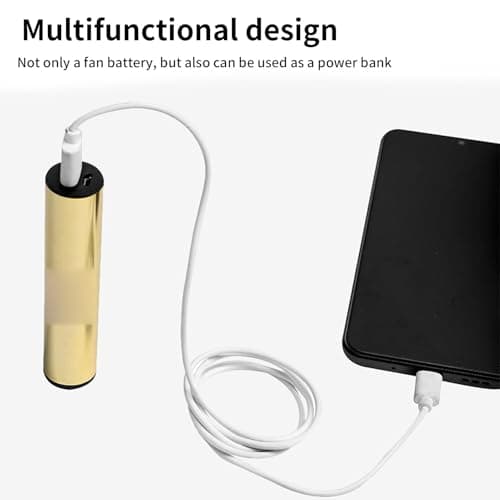 Annadue USB Rechargeable Umbrella with Fan, 2600mAh Power Bank (Black) — view 5