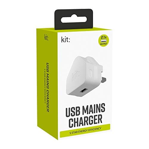 Kit Essentials Mains USB Charger Adapter – USB-A Port Eco-Friendly Smartphone Charger for iPhone, Samsung Galaxy, Google Pixel, Huawei Mate, Sony Xperia and Many Other Phones and Devices - 2A - White — view 3