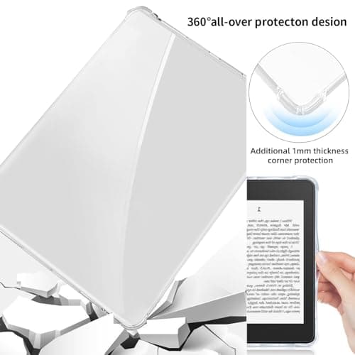 Clear Case for 6" All-New Kindle 2022,Thin Slim Soft Flexible Silicone Tpu Rubber Back Cover Skin Slim Transparent Cover Reinforced Edge Corners Lightweight & Durable Protection. — view 3