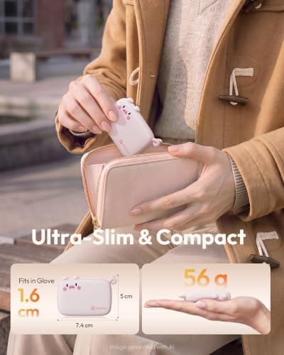 Gaiatop Reusable Hand Warmers Rechargeable 2 Pack 1.6 cm Ultra-Slim Warmers — view 5