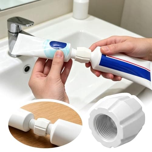 Toothpaste Refill Adapter and Transfer Tool, Compact Tube Connector for Travel Size Toothpaste, Reusable Bathroom Converter Accessory for Dispensing and Organisation (White_3PCS) — view 2
