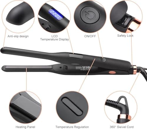JAETON Mini Hair Straightener for Short Hair,Pixies,Bangs,Small Curls — view 5