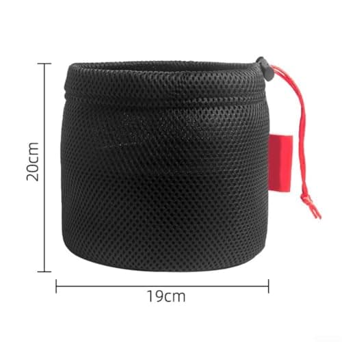Mesh Pot Organizer Bag for Camping Cookware Storage, Breathable Outdoor Kitchen Gear Pouch with Drawstring, Anti-Collision Hiking Stove Carrier and Water Bucket Mesh Holder,(19 * 20cm) — view 2
