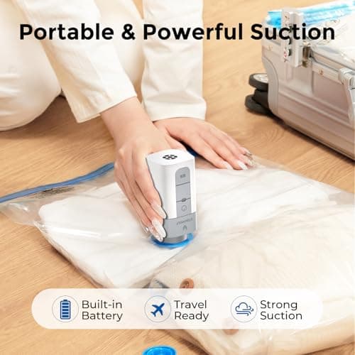 ETENWOLF 20 Pack Vacuum Storage Bags With Rechargeable Wireless Pump — view 5