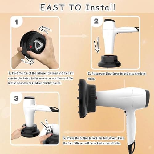 Universal Hair Diffuser - Quick Dry Hair Dryer Diffuser Attachment | Universal HairSDryer Difuser Attachment Quick Dry Styling Tool For Frizz Control, Waves, Curls, Travel, Home Salon & Beauty Routin — view 6