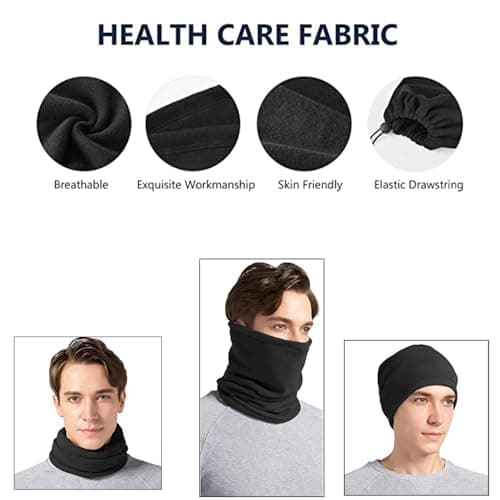 Norhogo 4 Pieces Winter Fleece Neck Warmer Snoods for adult, 25 * 30cm — view 3
