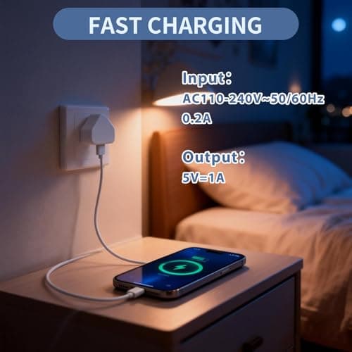 USB Charger Plug UK 4 Pack, 5V 1A USB Wall Plug Adaptor with 3-Pin UK Mains Adapter, Fast Safe Charging Compatible with iPhone 14/13/12/11/XR/XS/SE/8 for iPad Huawei Pixel Samsung — view 4