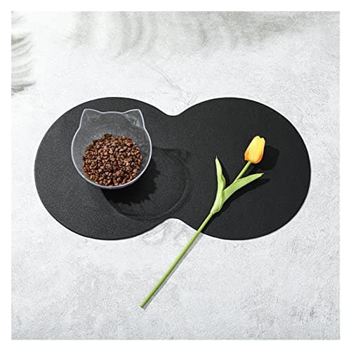 JINGYAN Feeding Mats for Dogs Faux Leather Durable Pet Food Water Pad Foldable Bowl Delicate for Cat(Green) — view 3