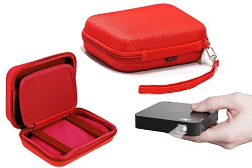 Navitech Red Protective Portable Handheld Pocket Projector Carrying Case Compatible With AAXA P300