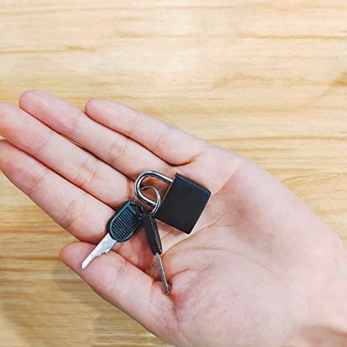 2 Pieces Luggage Locks with Keys,Small Suitcase Padlocks,with Key Small Padlock Luggage Lock,for Travel School Gym(Blue and Black) — view 5