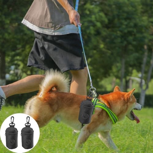 FveVqe 2Pcs Poo Bag Holder, Durable and Leakproof Dog Poop Bag Holder, Lightweight Poo Bags Dispenser Apply for Pet Travel Dog Walking Park, Easy to Attach, Perfect for Walks & Travel(Black) — view 4