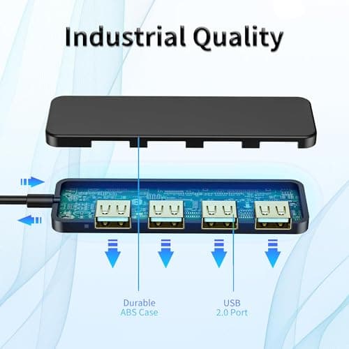 Critin 4-Port Ultra-Thin Portable USB 2.0 Hub, Multi-USB Port Extender — view 5