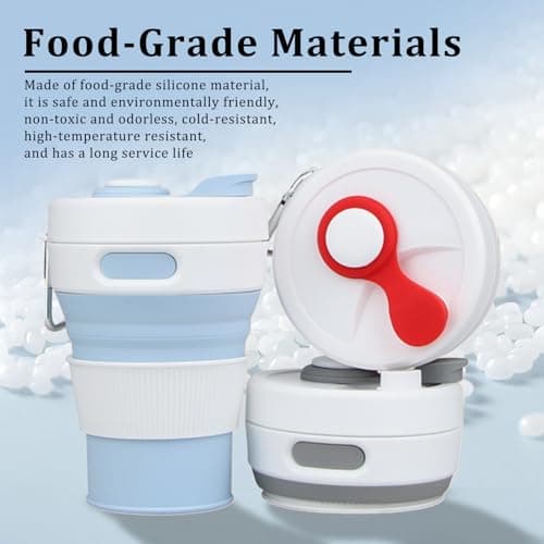 MOMAHUA 450ml/15oz Collapsible Coffee Cup with Lids,Orange Silicone Portable Water Cups,Reusable Coffee Mug,Foldable Camping Travel Cup Fits in Your Pocket,Folding Mug Collapses to 6cm — view 3