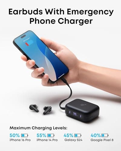 soundcore P41i by Anker Adaptive Noise Cancelling Earbuds with Portable Phone Charger (USB-C), 192-h Playtime, Immersive Sound, 6-Mic AI Calls, IPX5 Wireless Earbuds, Bluetooth 5.3 — view 3