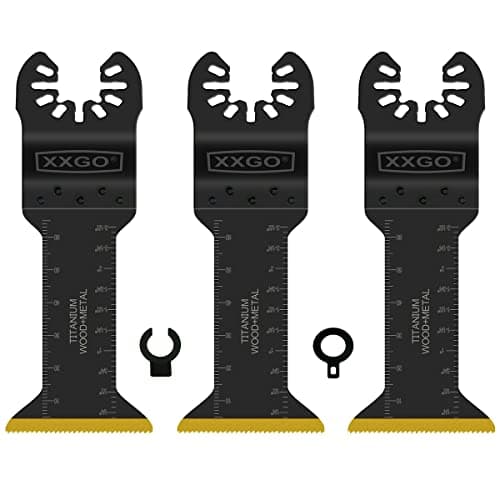 XXGO 3 Pcs Titanium Metal Cutting Oscillating Multitool Saw Blades