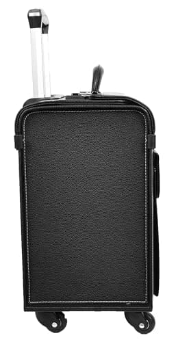 Four Wheeled Pilot Case Faux Leather Lightweight Cabin Bag Commander (Black) — view 3